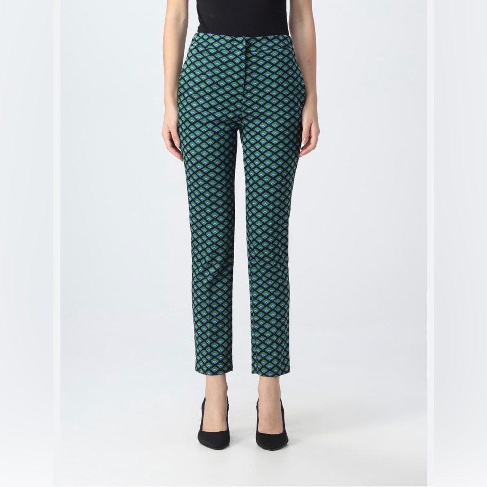 Wander Green and Navy Polka Dot Cropped Pants Size 12